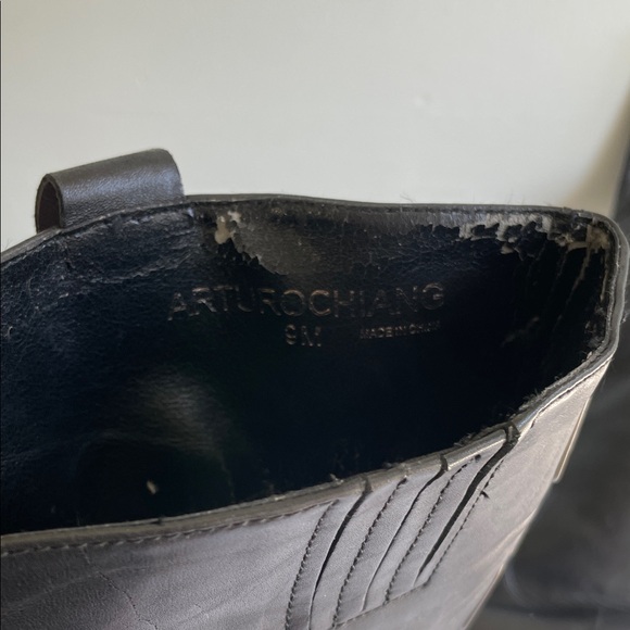 Arturo Chiang Black Buckle Heeled Boots - Picture 8 of 9